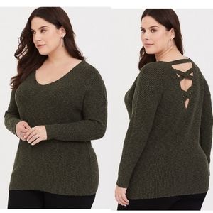 Torrid Sweater Crisscross Back